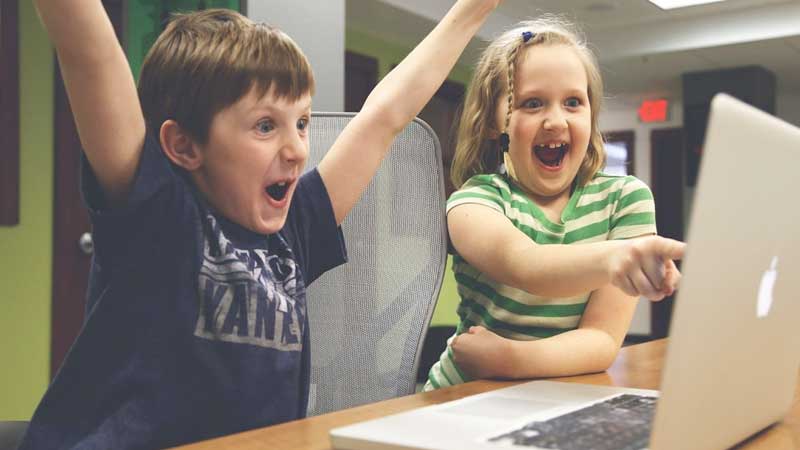 Children cheering