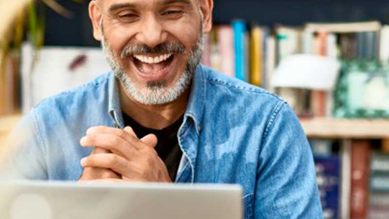 Man Laughing at work